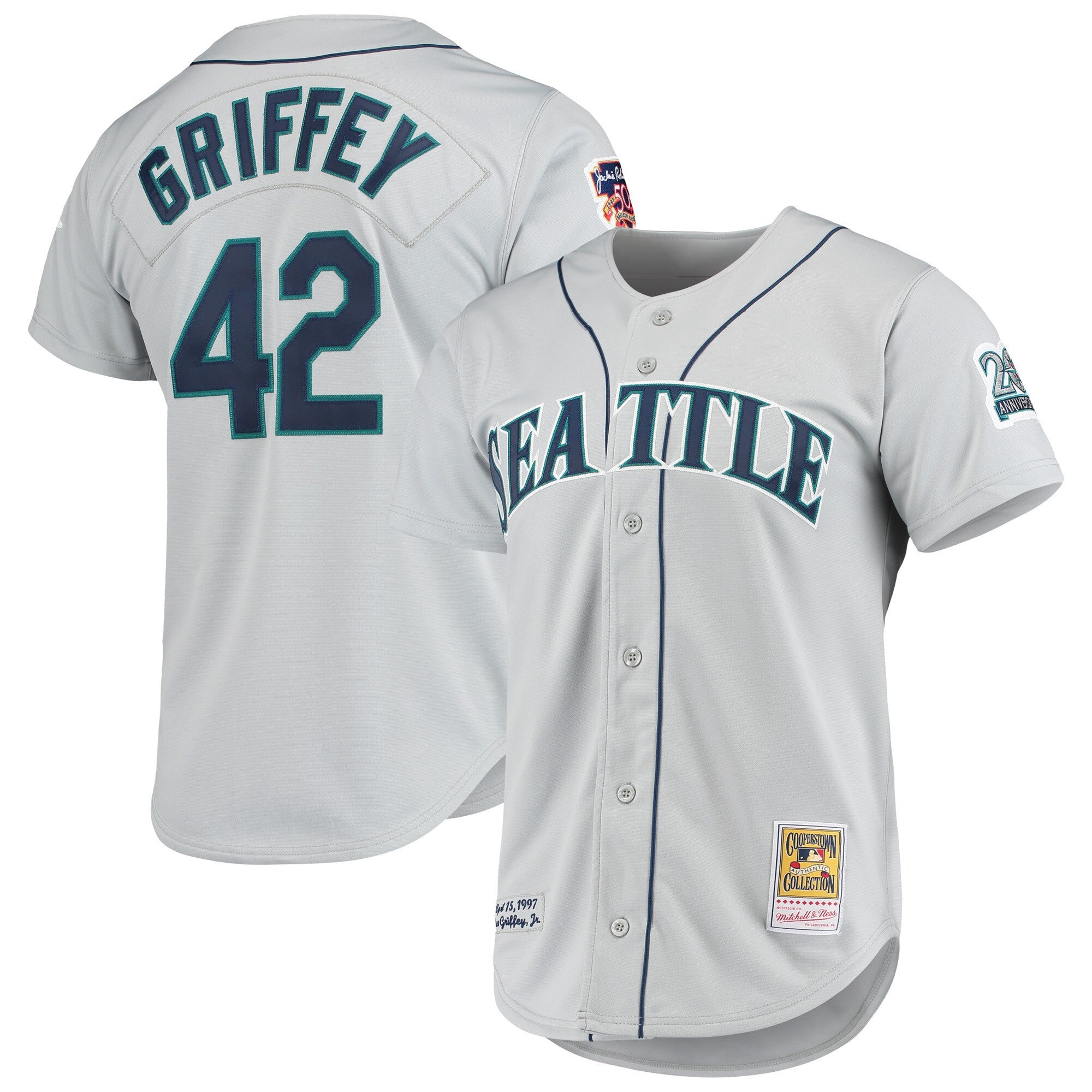 Ken Griffey Jr Seattle Mariners gray Cooperstown jersey