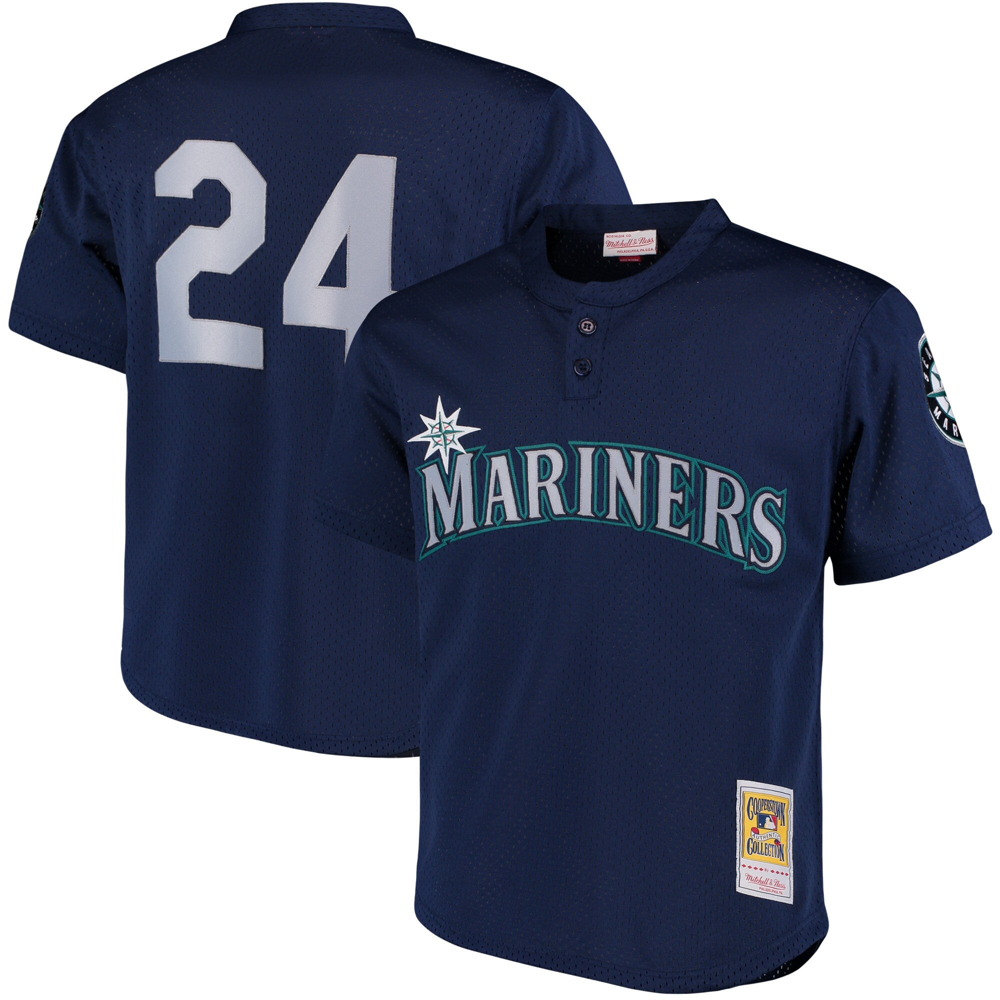 Ken Griffey Jr Seattle Mariners navy Cooperstown jersey