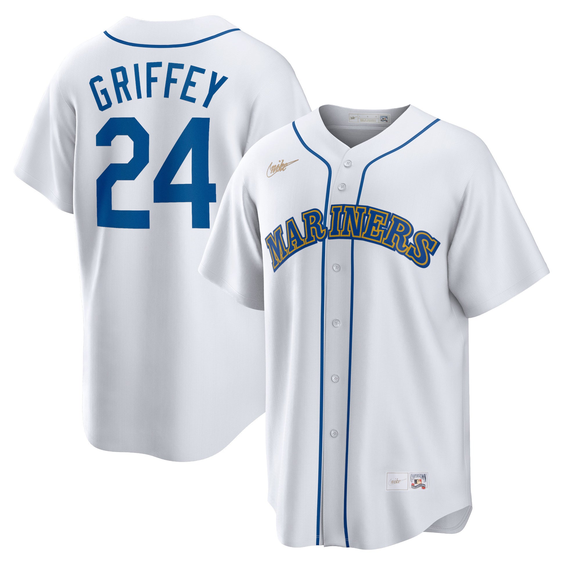 Ken Griffey Jr Seattle Mariners white Cooperstown jersey