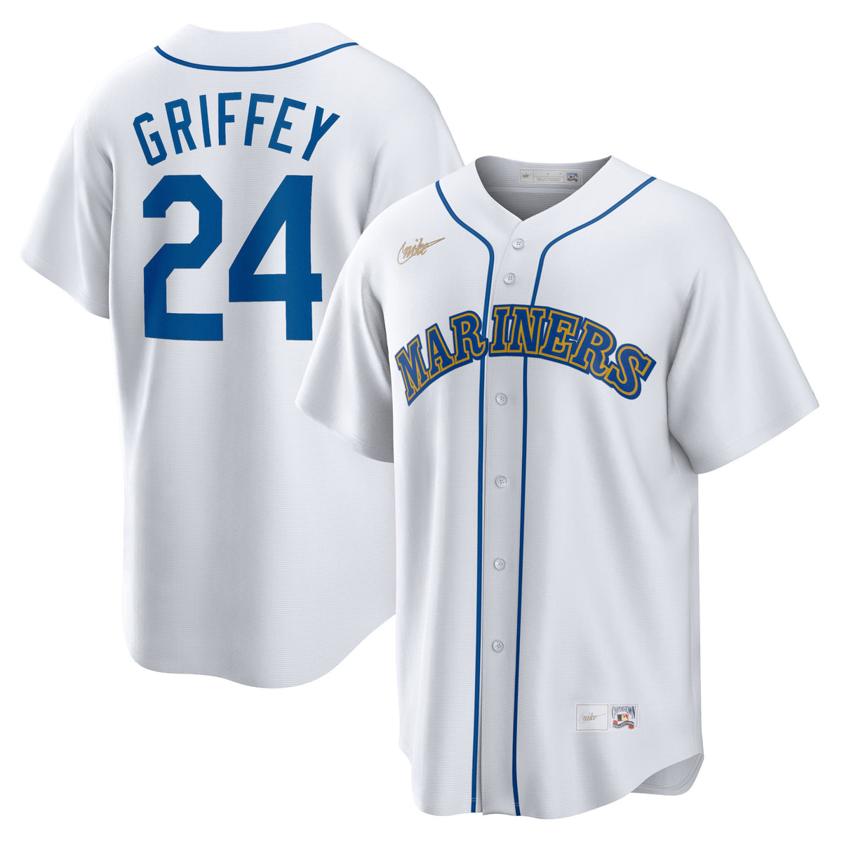 Ken Griffey Jr Seattle Mariners white Cooperstown jersey
