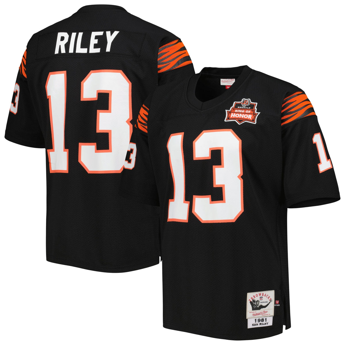 Ken Riley Cincinnati Bengals black Throwback jersey