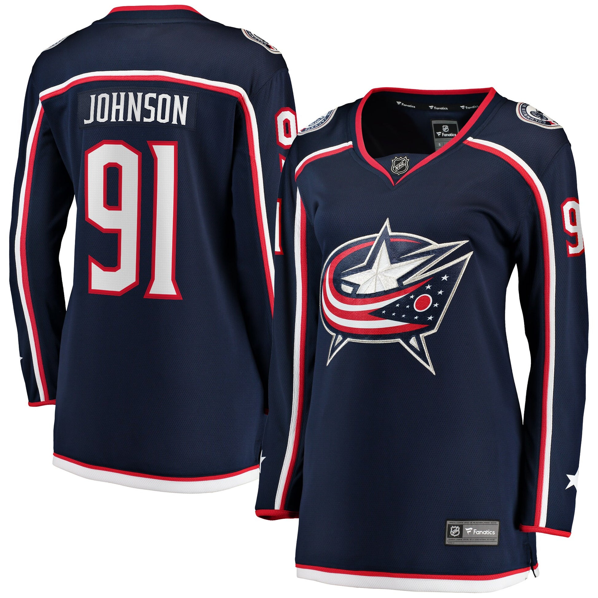 Kent Johnson Columbus Blue Jackets navy Home jersey