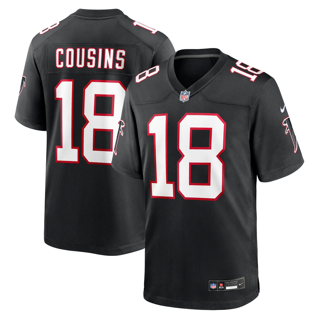 Kirk Cousins Atlanta Falcons black Game jersey
