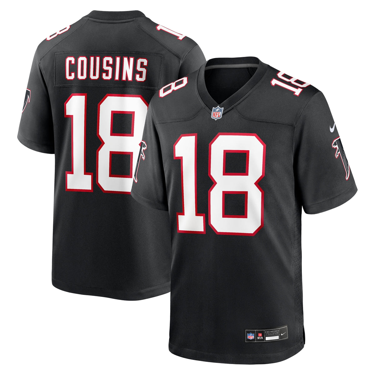 Kirk Cousins Atlanta Falcons black Game jersey