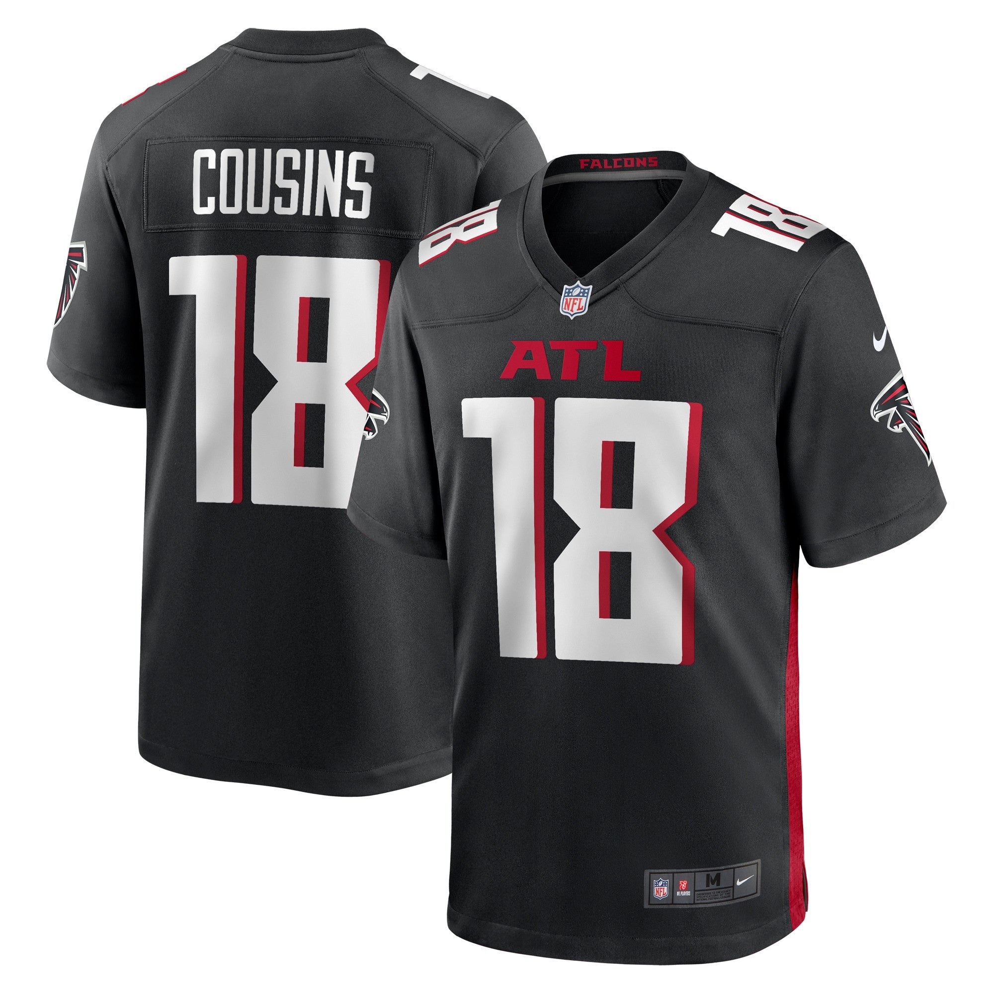 Kirk Cousins Atlanta Falcons black Game jersey