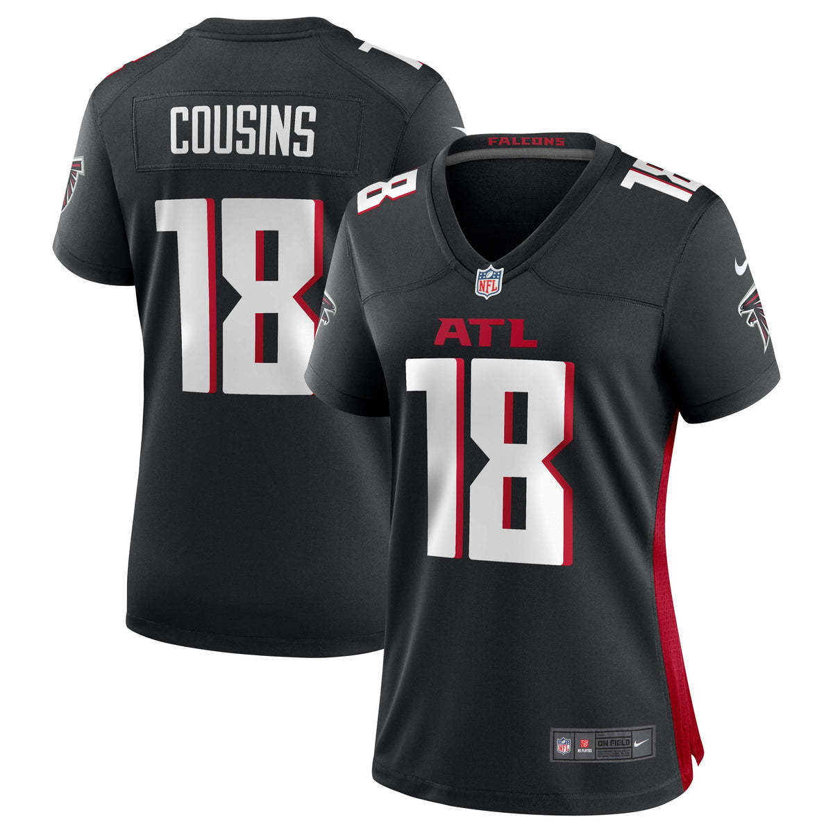 Kirk Cousins Atlanta Falcons black Game jersey