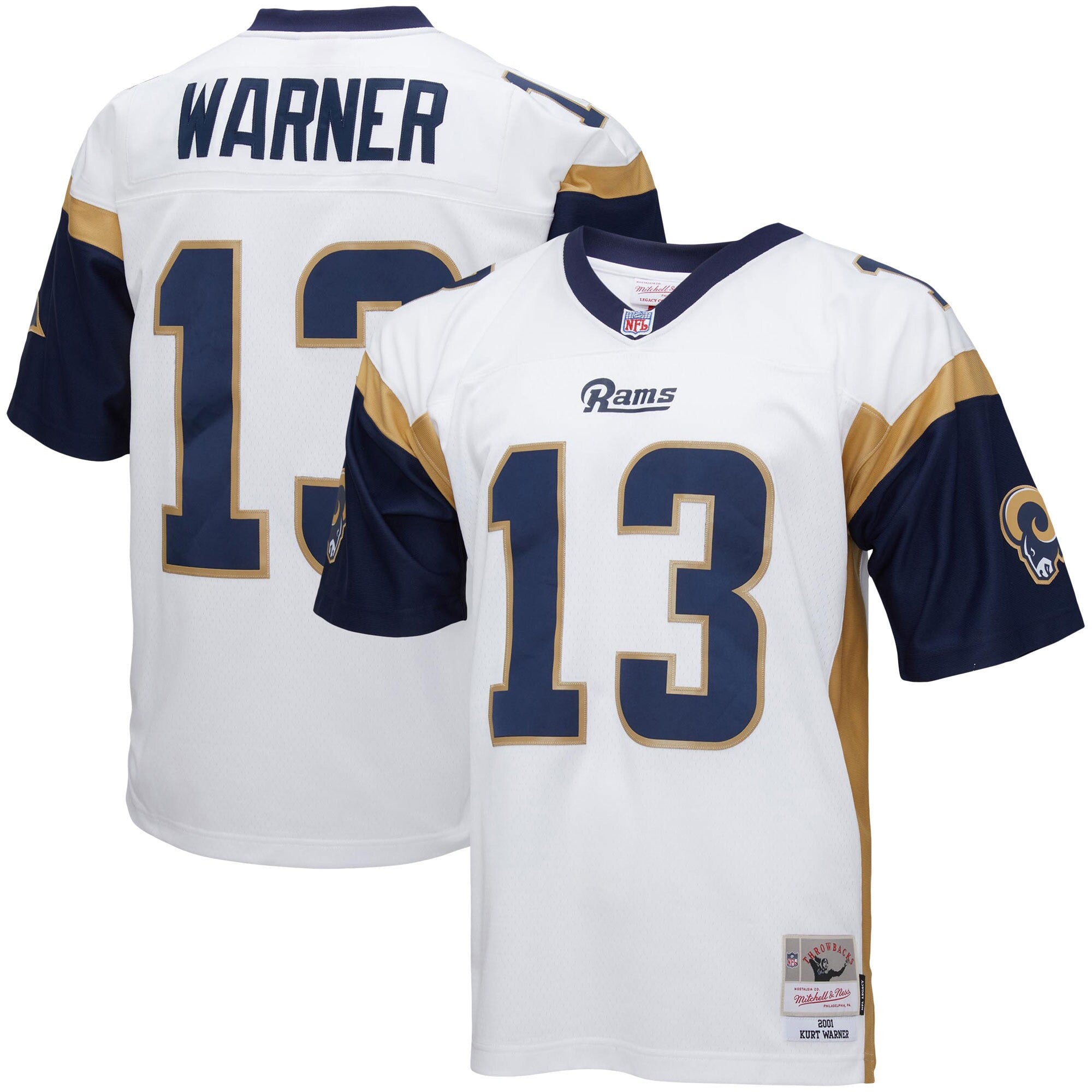 Kurt Warner Los Angeles Rams white jersey