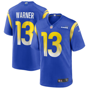 Kurt Warner Los Angeles Rams royal Game jersey