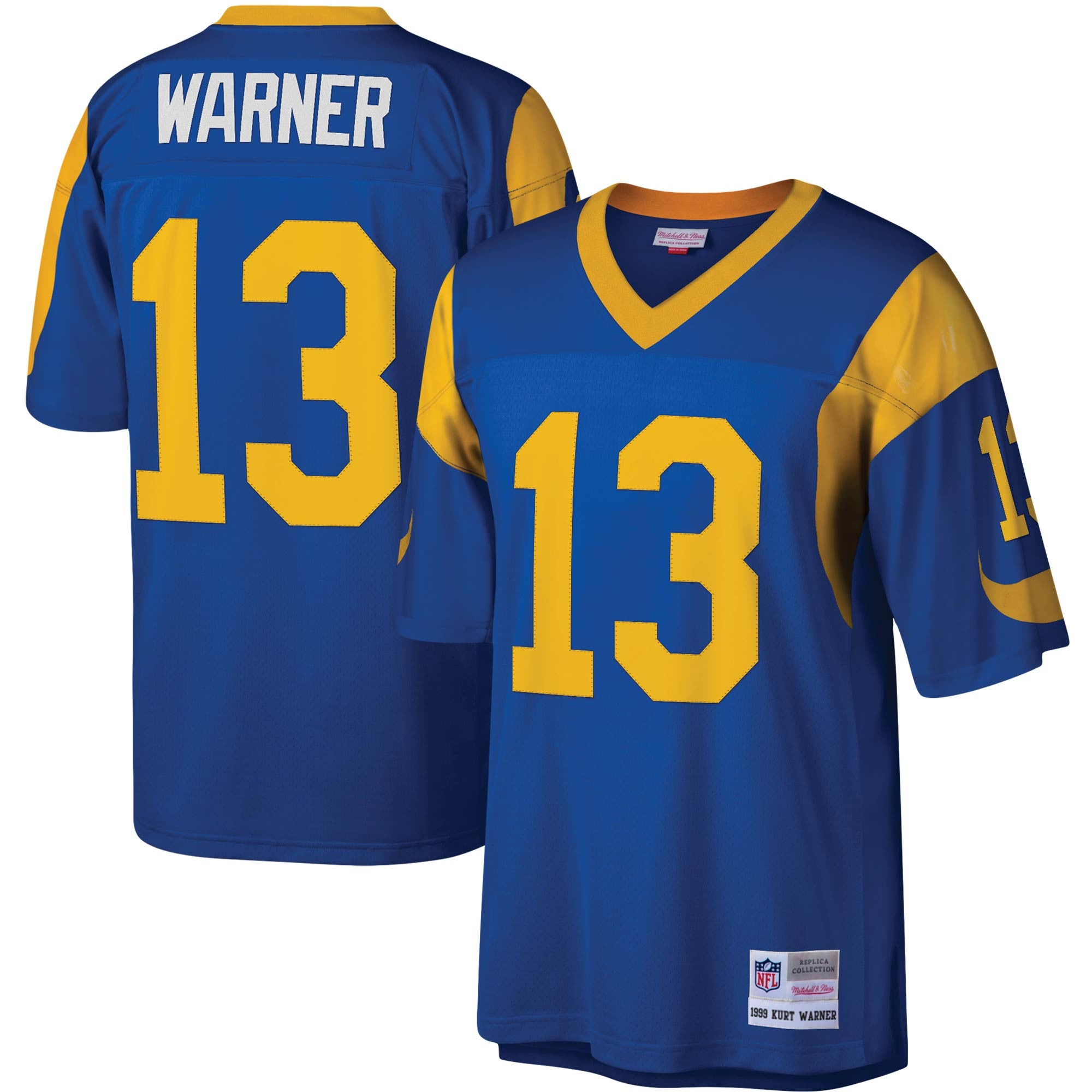 Kurt Warner Los Angeles Rams royal jersey