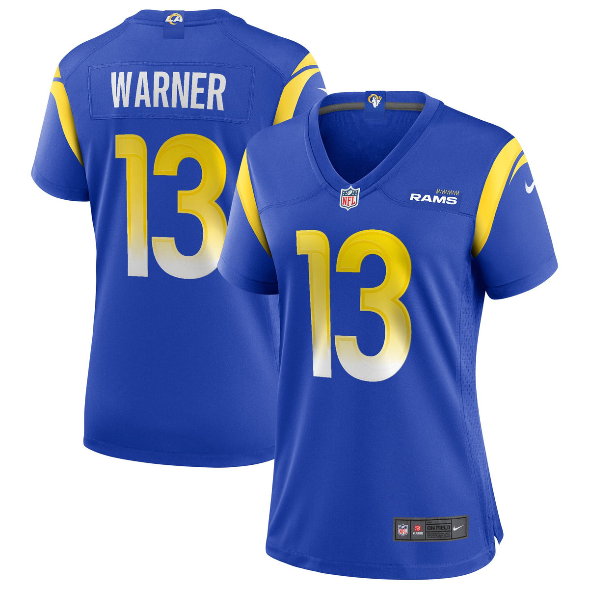 Kurt Warner Los Angeles Rams royal Game jersey