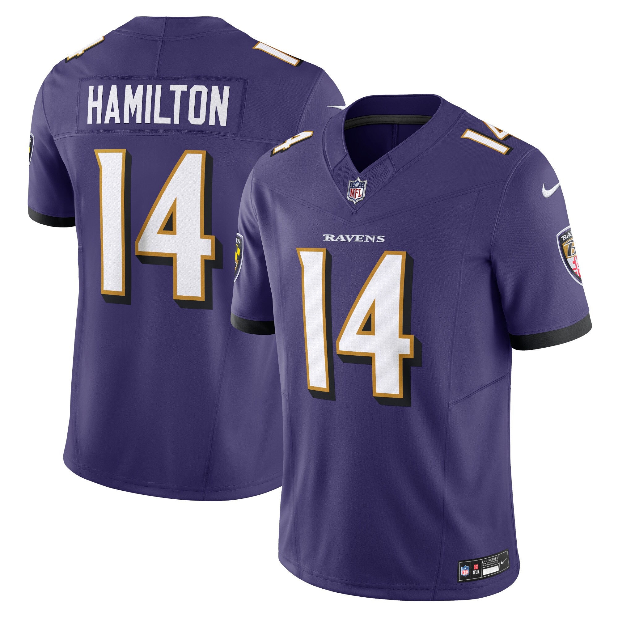 Kyle Hamilton Baltimore Ravens purple Vapor jersey