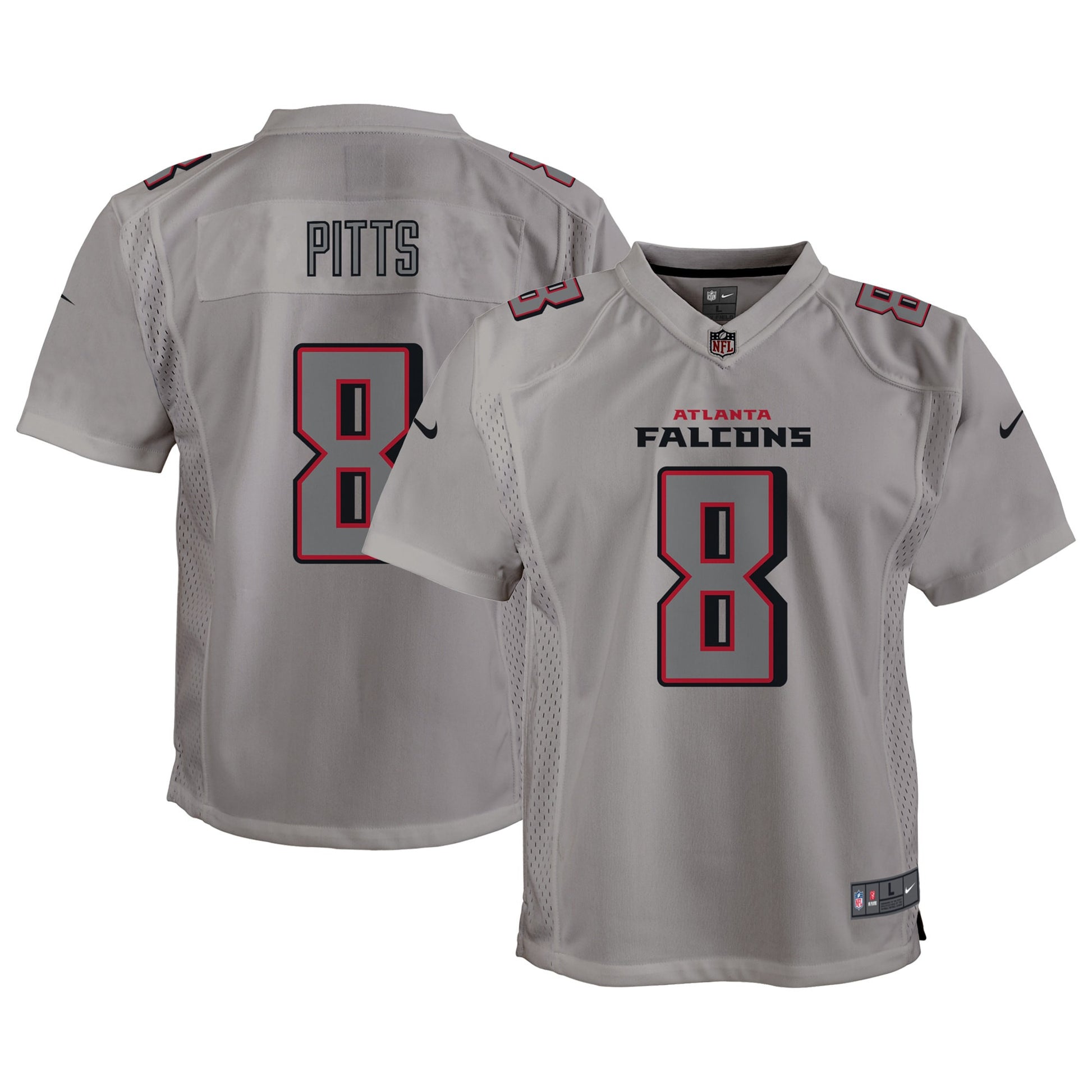Kyle Pitts Atmosphere Atlanta Falcons gray jersey