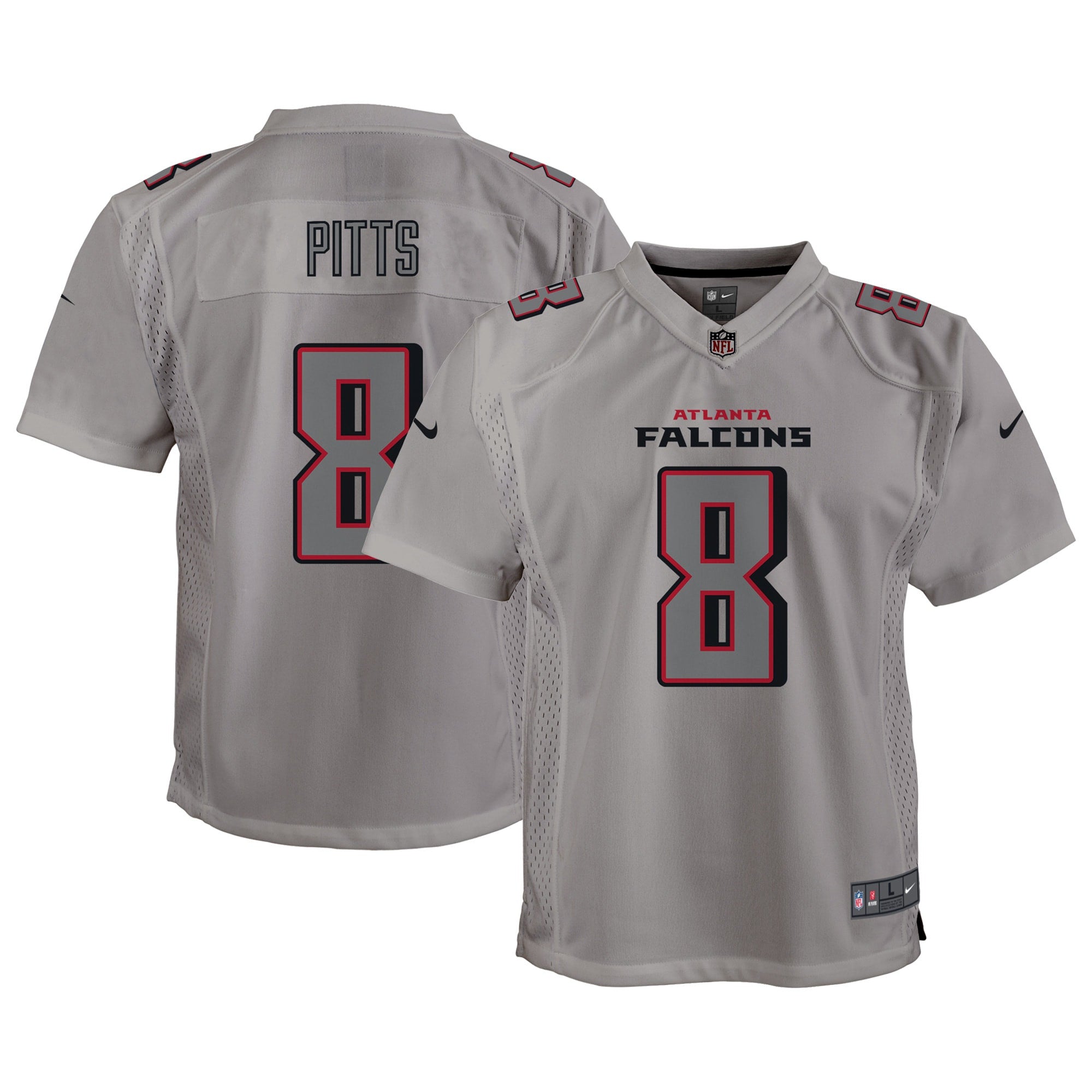 Kyle Pitts Atmosphere Atlanta Falcons gray jersey