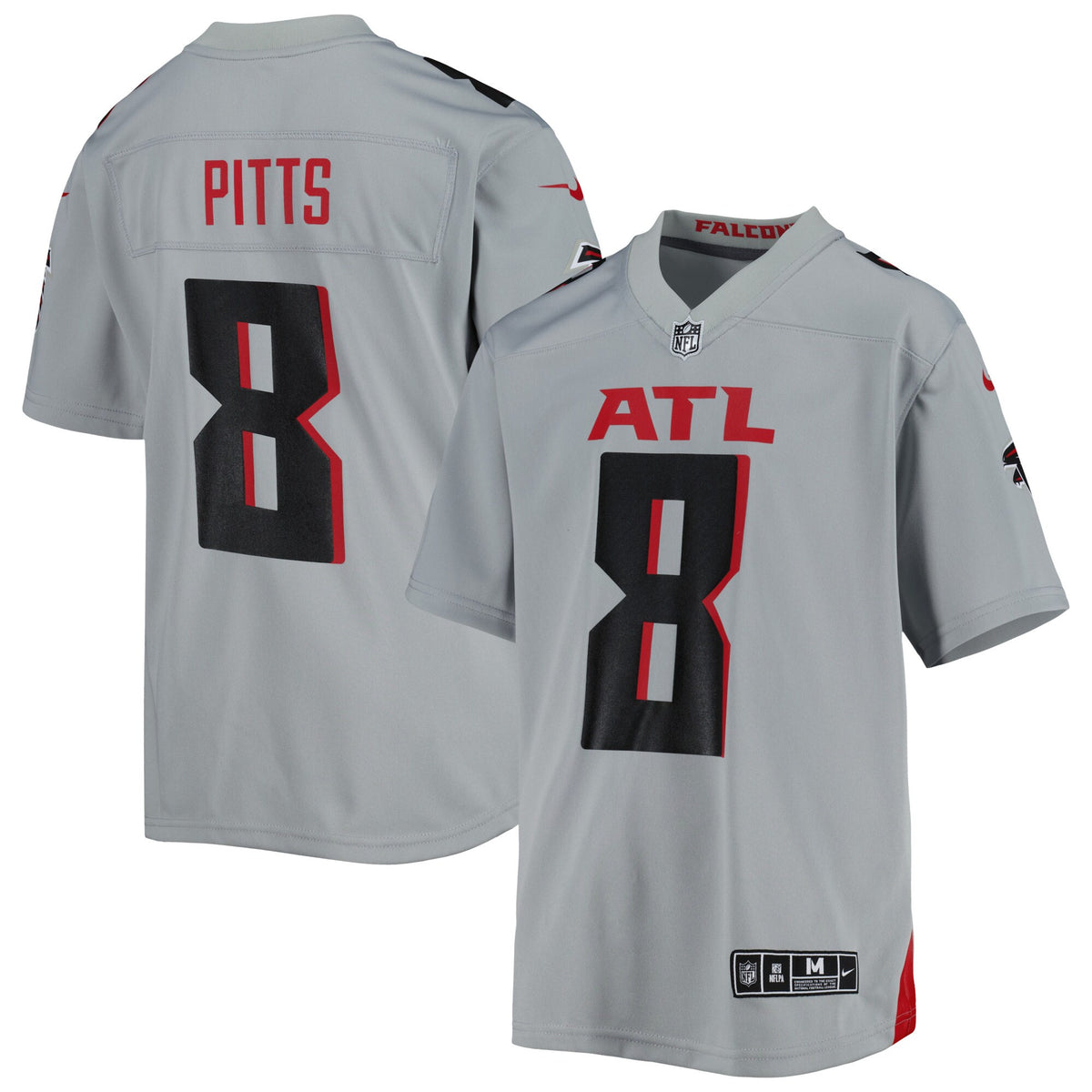 Kyle Pitts Atlanta Falcons gray jersey