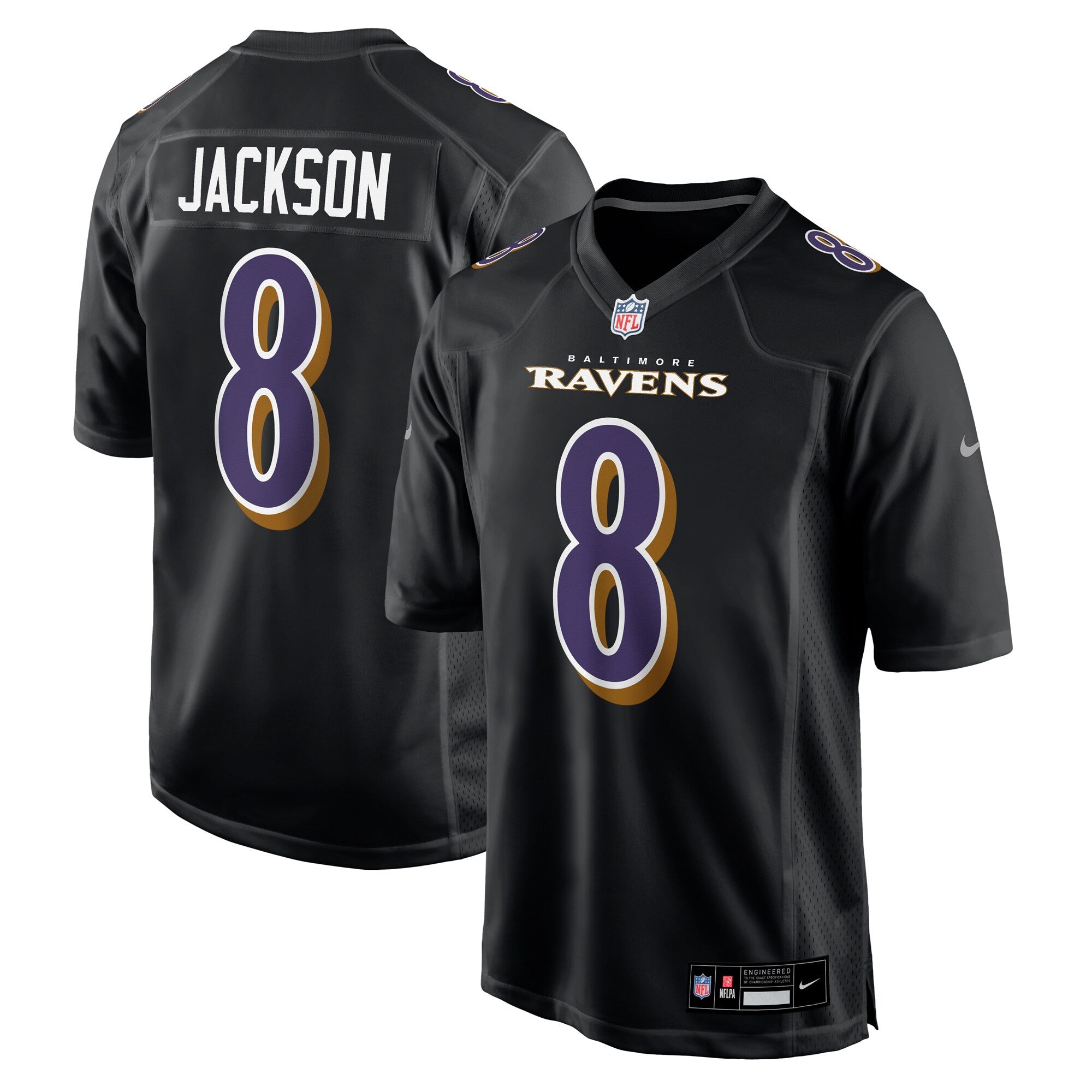 Lamar Jackson Baltimore Ravens black Fashion jersey