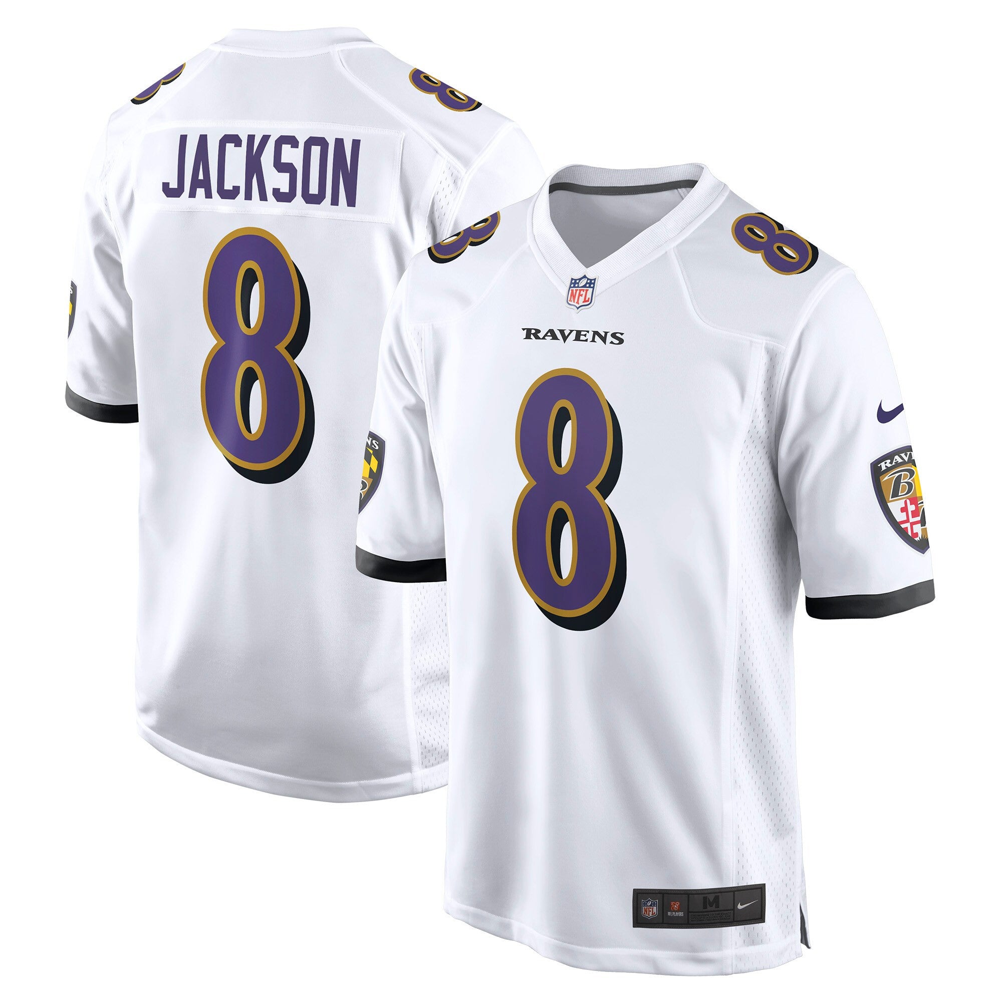 Lamar Jackson Baltimore Ravens white jersey