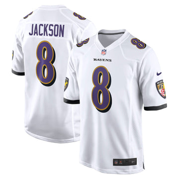 Lamar Jackson Baltimore Ravens white jersey