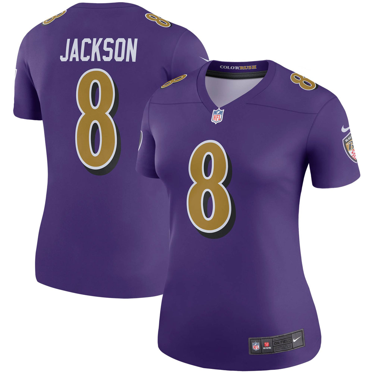 Lamar Jackson Baltimore Ravens purple Color Rush jersey