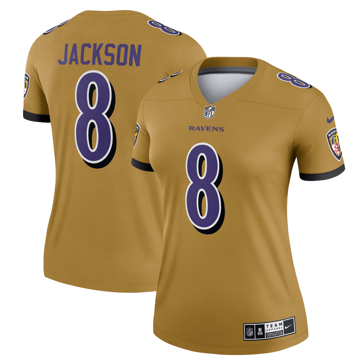 Lamar Jackson Baltimore Ravens gold Inverted Legend jersey