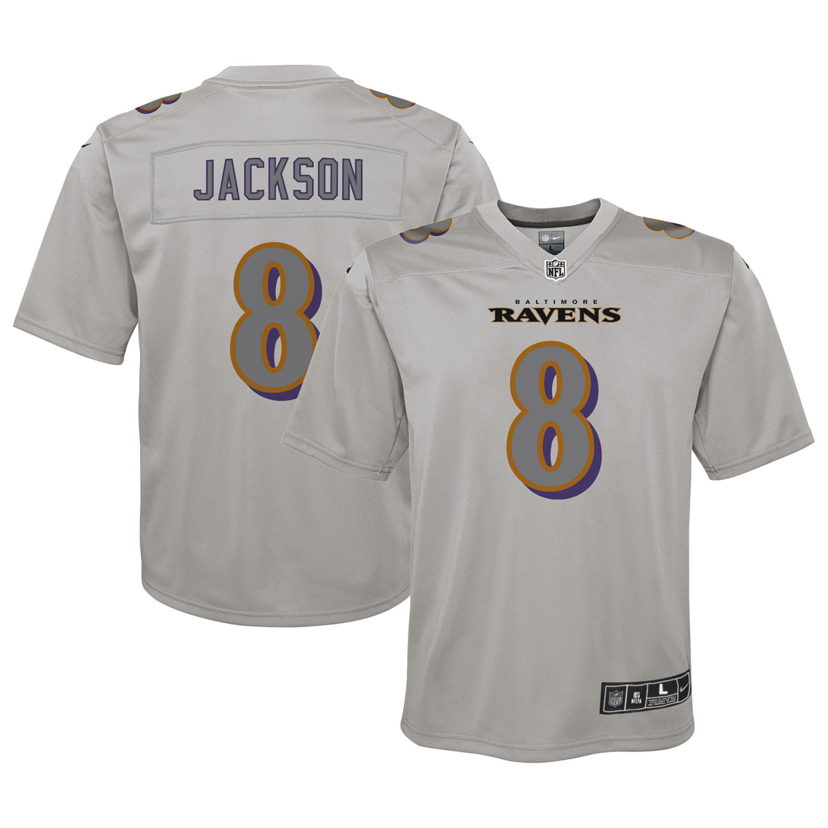 Lamar Jackson Atmosphere Baltimore Ravens gray Fashion jersey