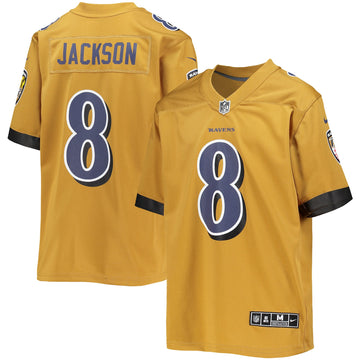 Lamar Jackson Baltimore Ravens gold jersey