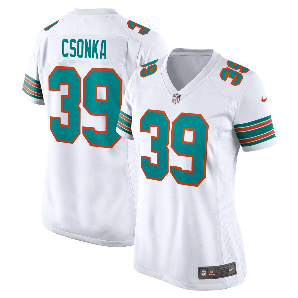 Larry Csonka Miami Dolphins white jersey
