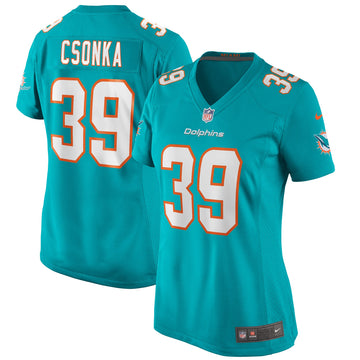 Larry Csonka Miami Dolphins aqua Game jersey