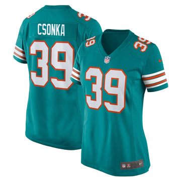 Larry Csonka Miami Dolphins aqua jersey