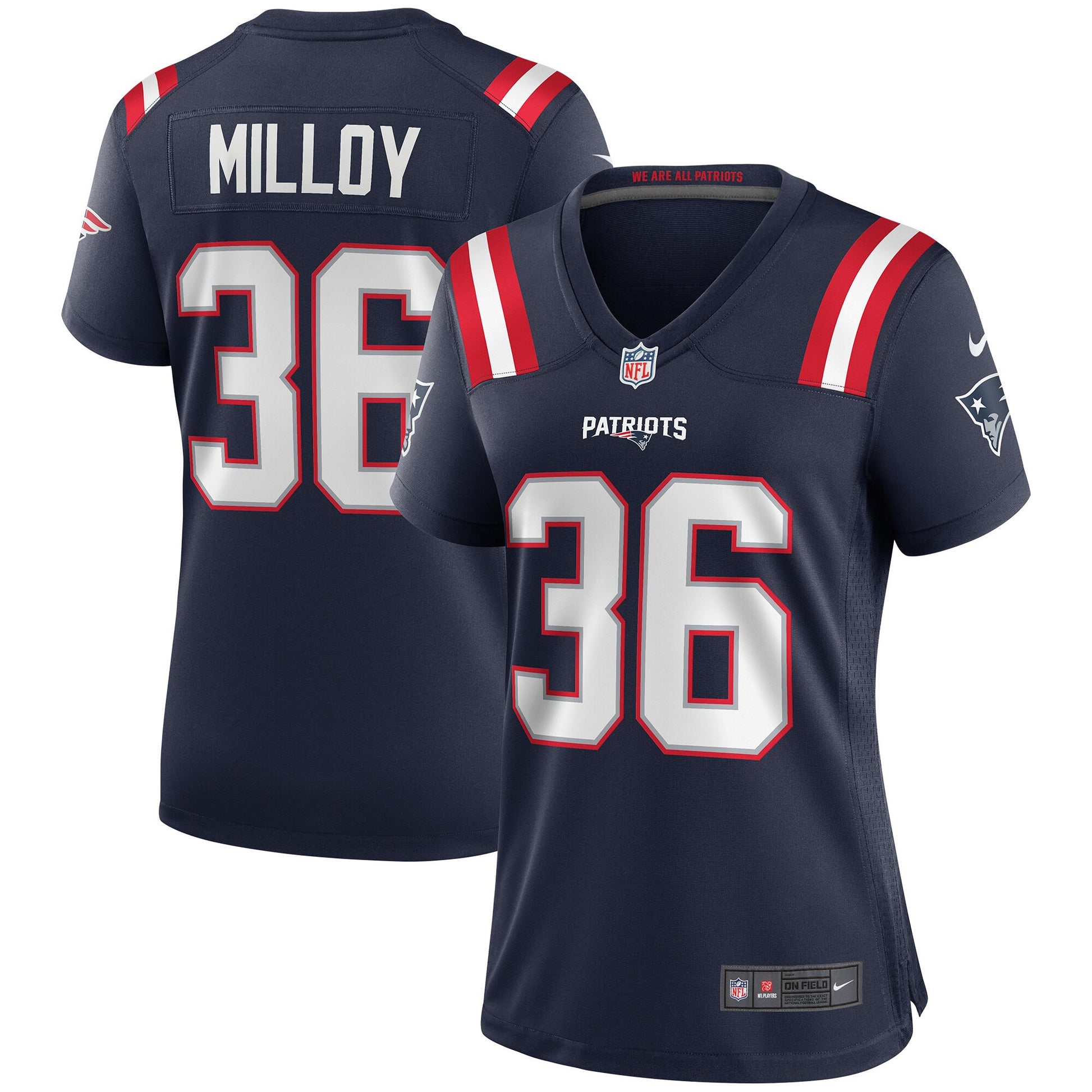 Lawyer Milloy New England Patriots navy Game jersey