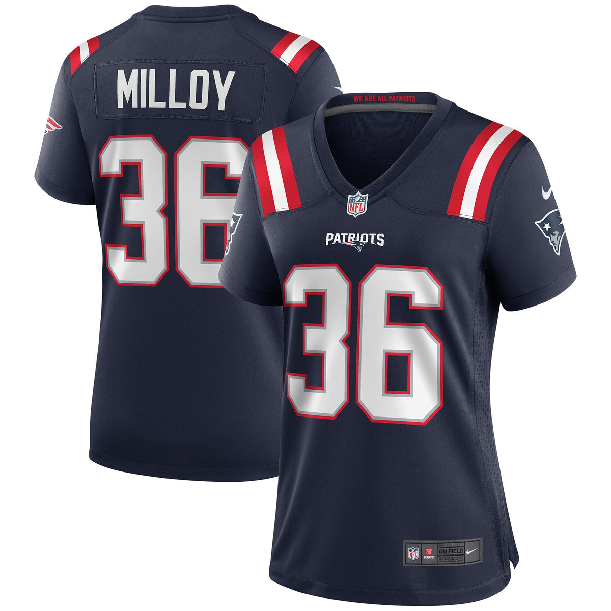 Lawyer Milloy New England Patriots navy Game jersey