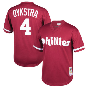 Lenny Dykstra Philadelphia Phillies burgundy Cooperstown jersey