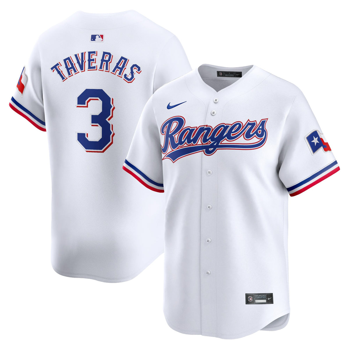 Leody Taveras Texas Rangers white Limited jersey