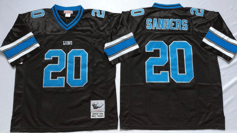 Barry Sanders Detroit Lions black Throwback jersey