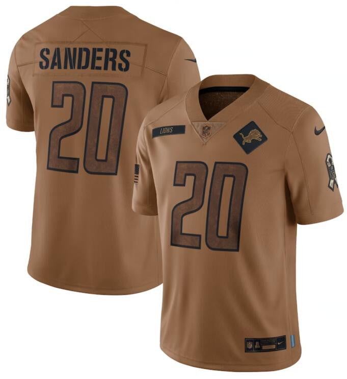 Barry Sanders Detroit Lions brown Salute To Service jersey