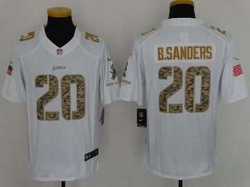 Barry Sanders Detroit Lions white Salute To Service jersey