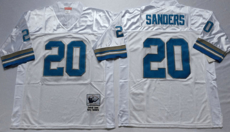 Barry Sanders Detroit Lions white Throwback jersey