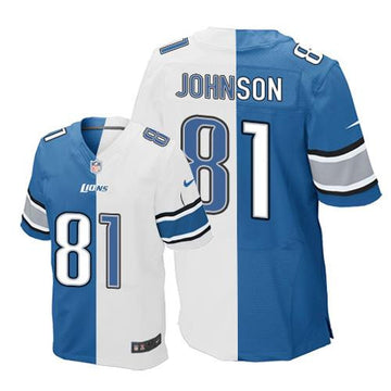 Calvin Johnson Detroit Lions blue Elite jersey