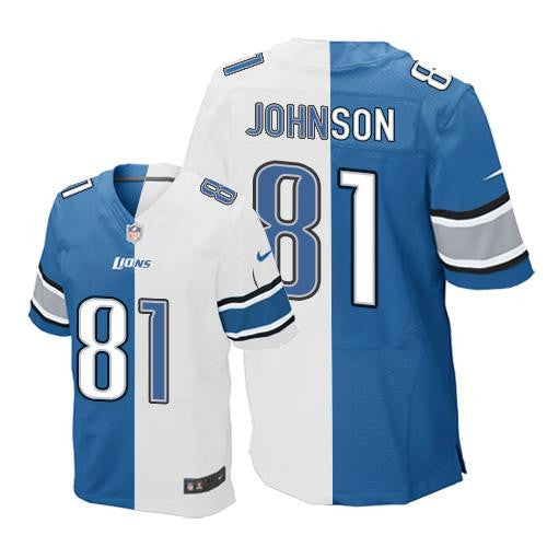 Calvin Johnson Detroit Lions blue Elite jersey