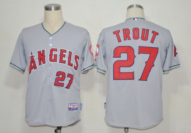 Mike Trout Los Angeles Angels grey jersey