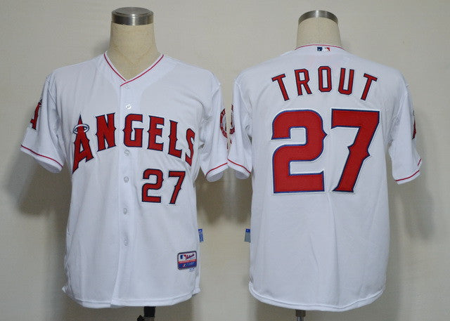 Mike Trout Los Angeles Angels white jersey