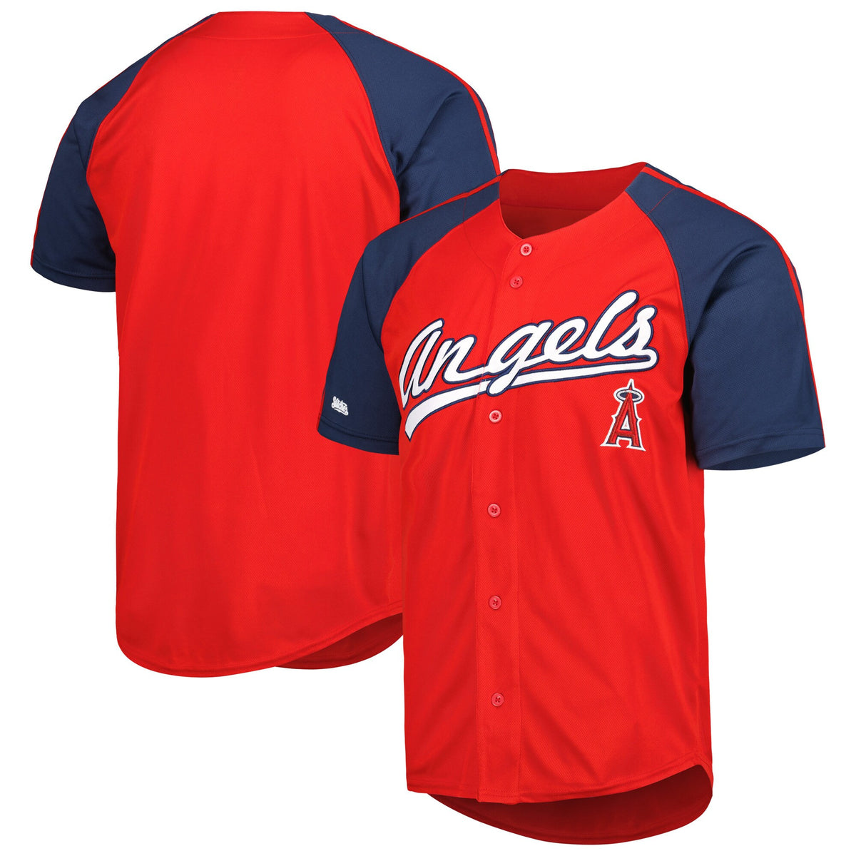 Stitches Button-down Raglan Los Angeles Angels red Fashion jersey