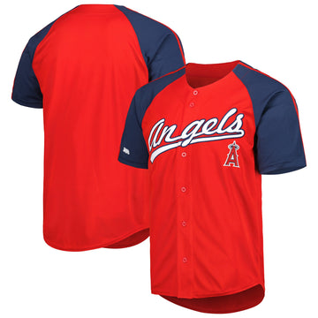 Stitches Button-down Raglan Los Angeles Angels red Fashion jersey