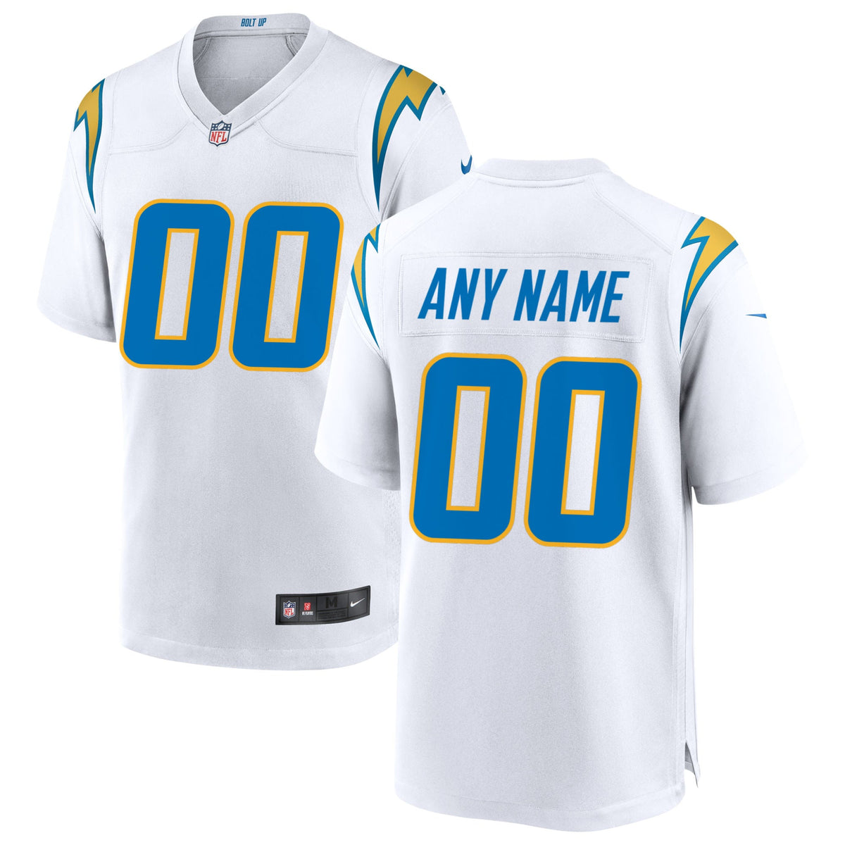 Custom Los Angeles Chargers white jersey
