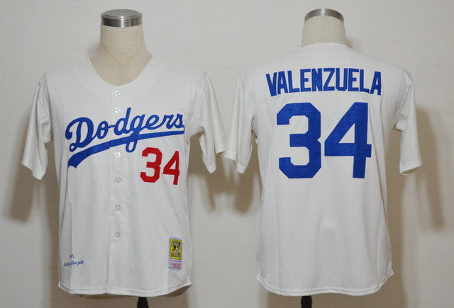 Valenzuela Los Angeles Dodgers cream jersey