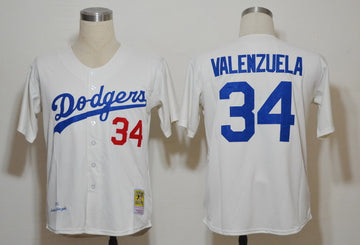 Valenzuela Los Angeles Dodgers cream jersey