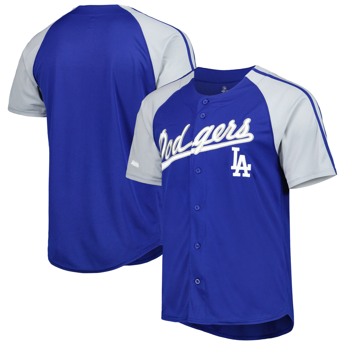 Stitches Button-down Raglan Los Angeles Dodgers royal Fashion jersey