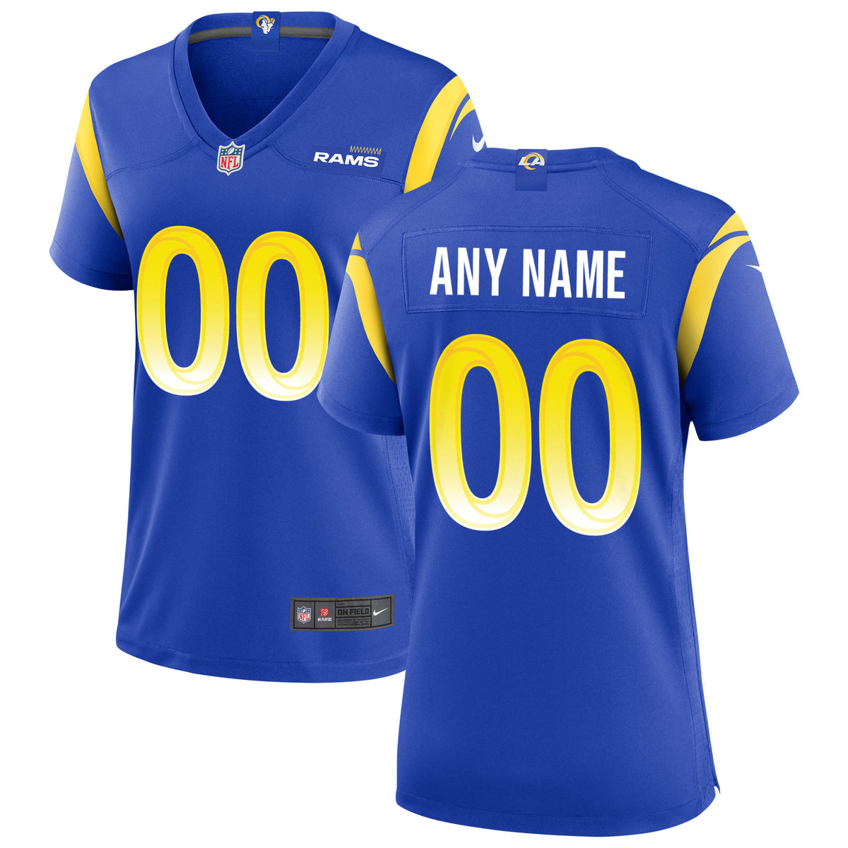 Custom Los Angeles Rams royal jersey