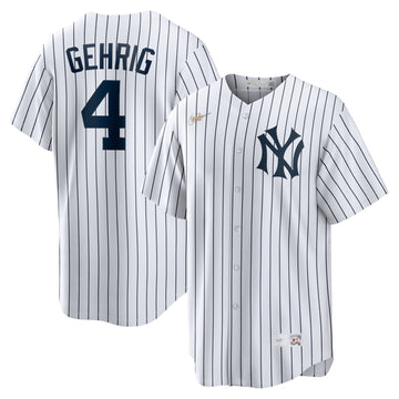 Lou Gehrig New York Yankees white Cooperstown jersey