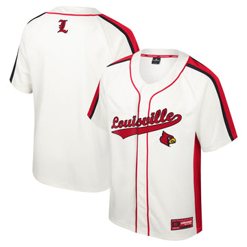 Colosseum Ruth Button-up Louisville Cardinals cream jersey