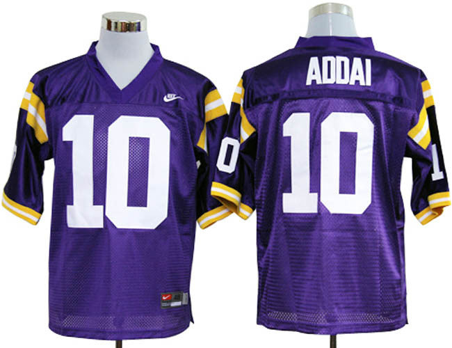 LSU Tiger LSU Tiger 10 Addai purple jersey